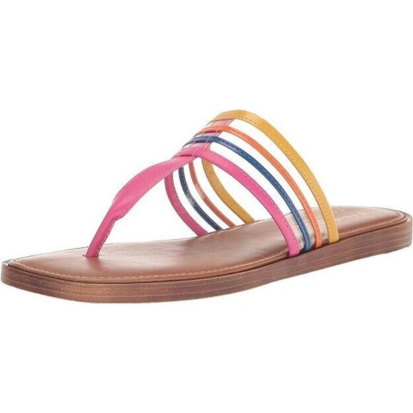 NEW Tuscany by Easy Street Women's Antea Slide Sandal Bright Multi 6.5 WIDE - Picture 1 of 9